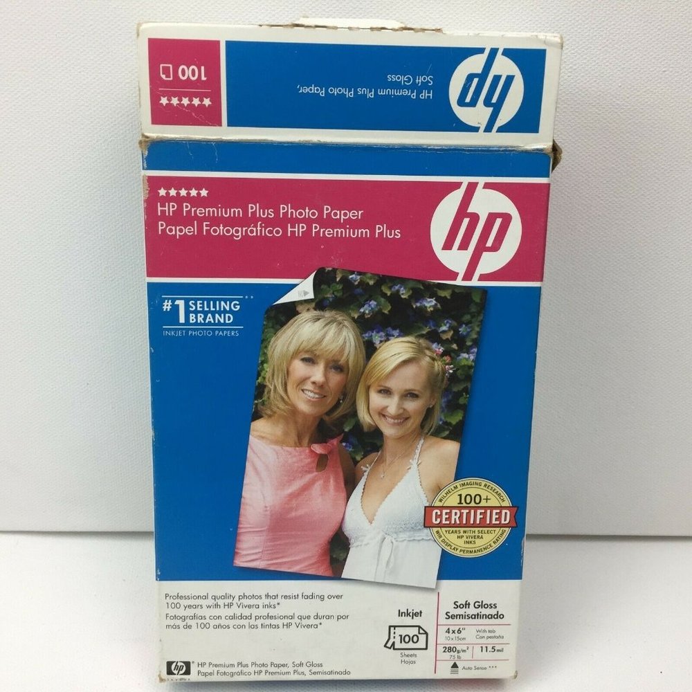 HP Inkjet Photo Paper Q6564A  4x6 Premium Plus Soft Gloss Printer 62 Sheets